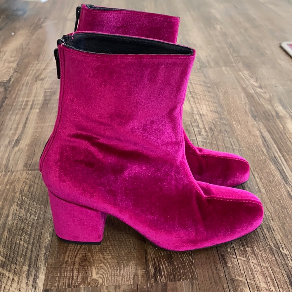 Pink Velvet Free People Booties